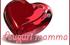 cuore tridimensionale con scritta Auguri Mamma